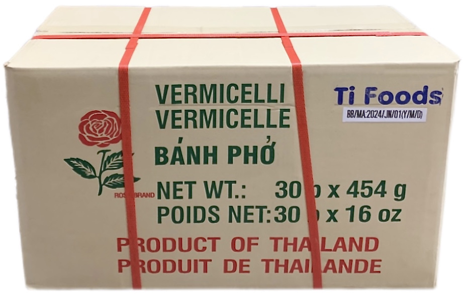 3mm Vermicelli Rice Stick (30x454 g) Rose Brand