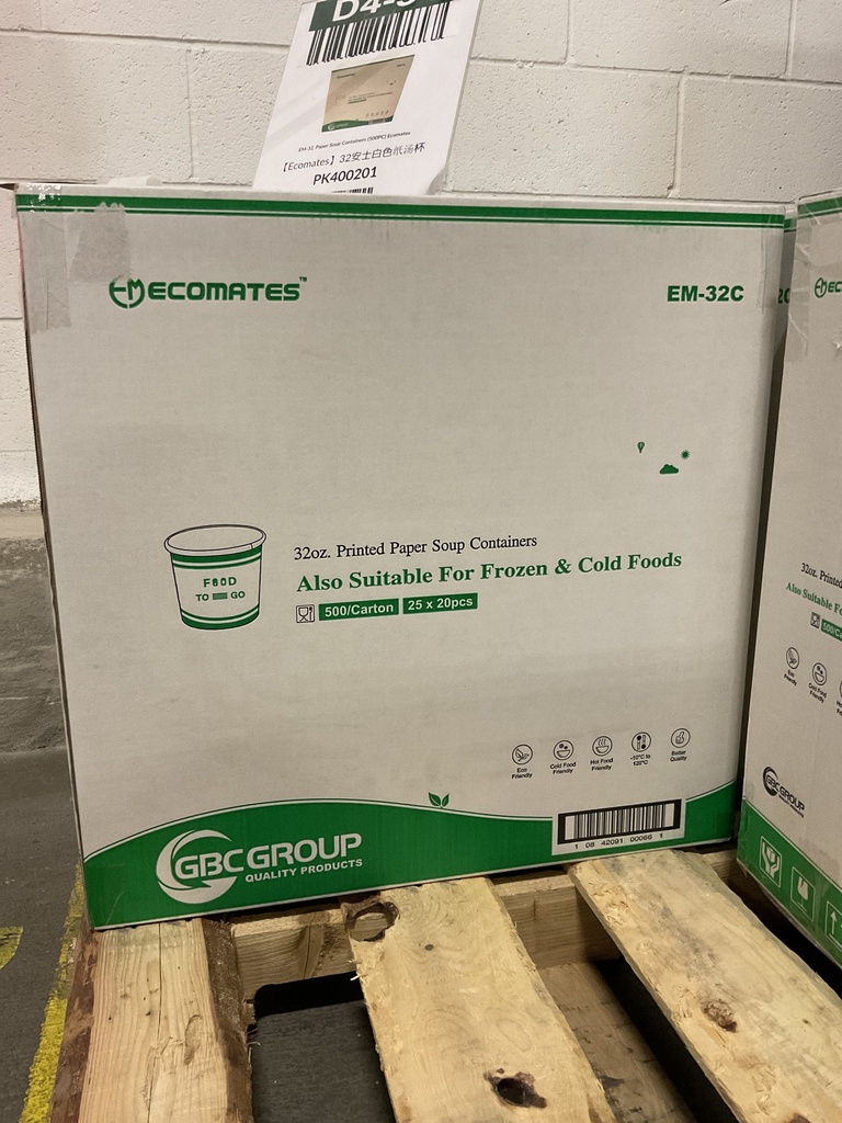 EM-32C, Printed Paper Soup Containers (500PC) Ecomates