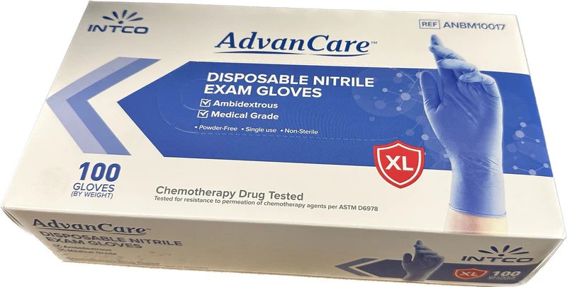 Blue (XL) Nitrile Gloves (100 PC) Intco