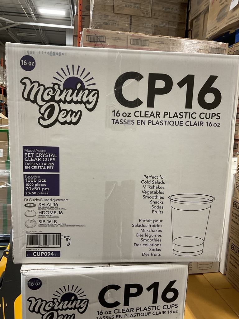 CP16, 16oz Clear Cup (1000 PC) Morning Dew