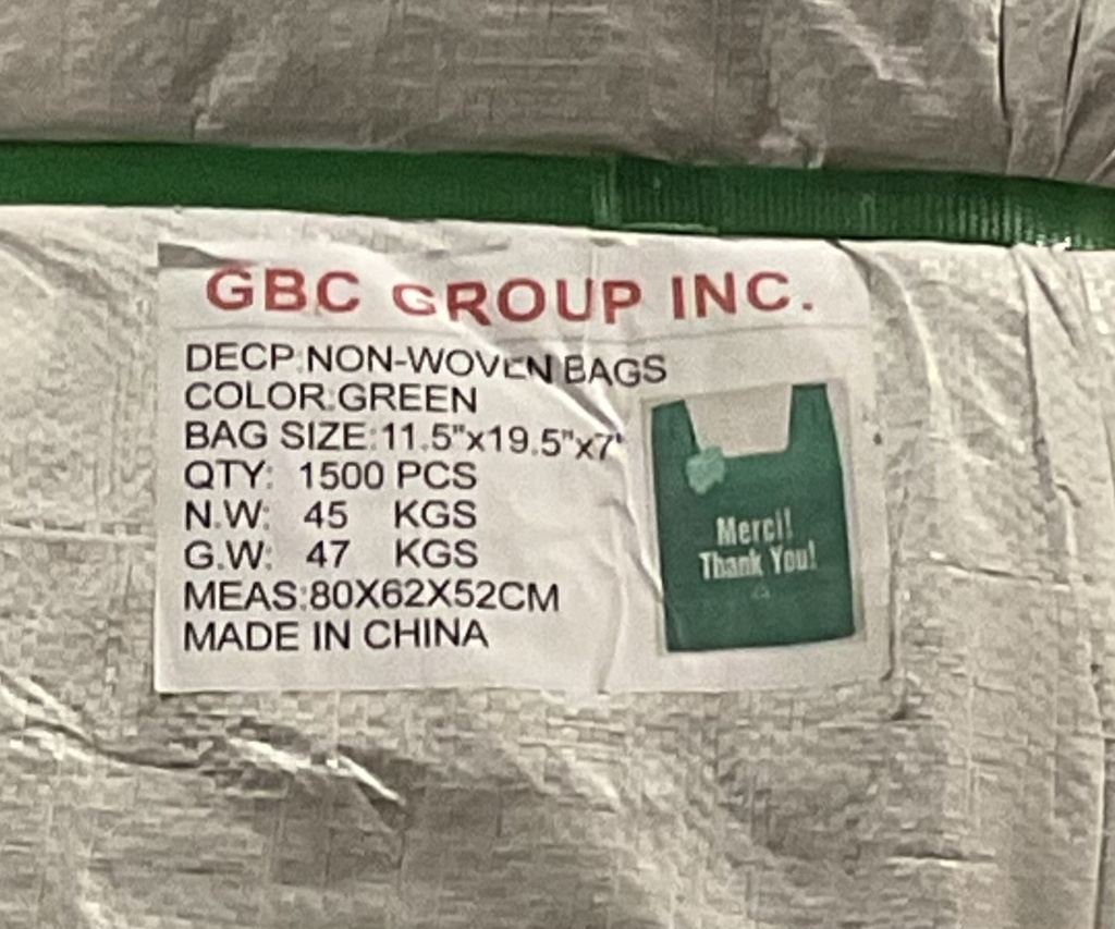 11.5x7x19.5 Reusable T-Shirt Bag (1500 PC)