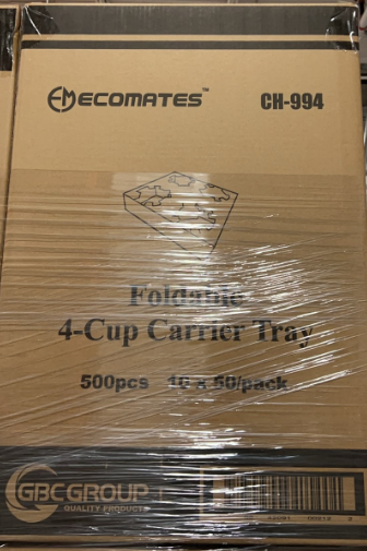 CH-994 Foldable Cup Carrier Tray (10x50) Ecomates