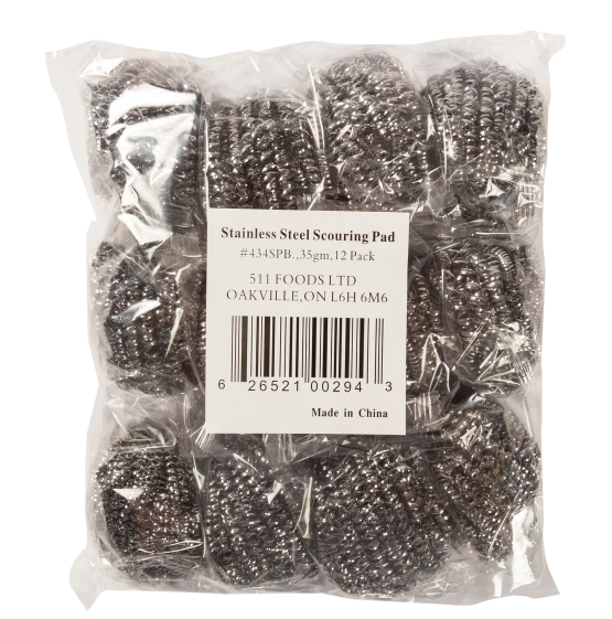 434SPB, Stainless Steel Scouring Pads (12 PC) Swipes