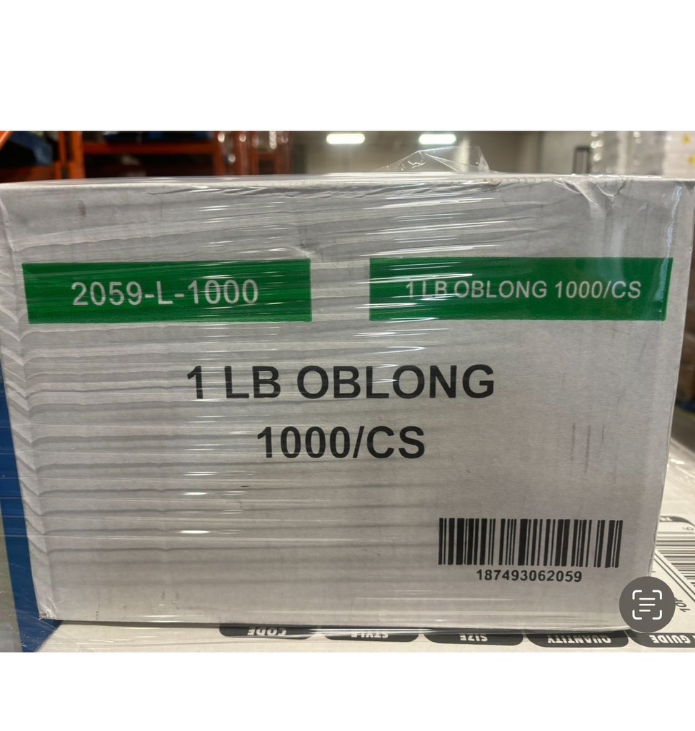 2059-L-1000, Paper Lids for 1 lb Oblong (1000 PC)