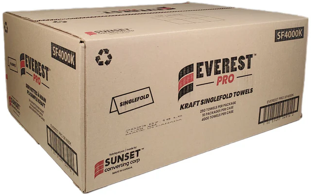 SF4000K, Singlefold Kraft Towels (16x250 PC) Everest Pro
