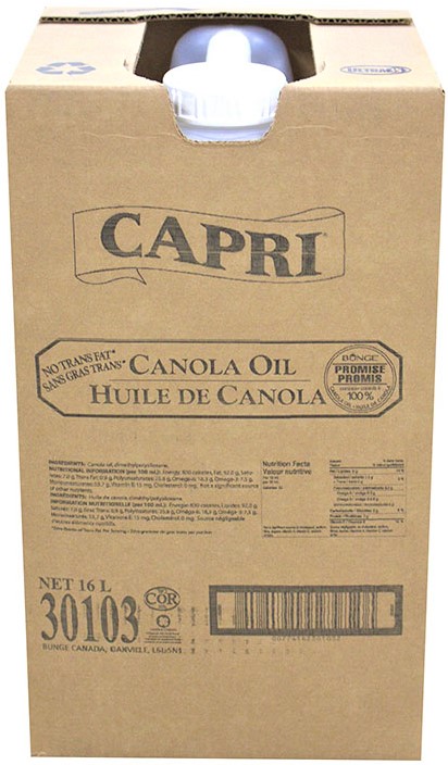 30103, Box Canola Oil (16 L) Capri