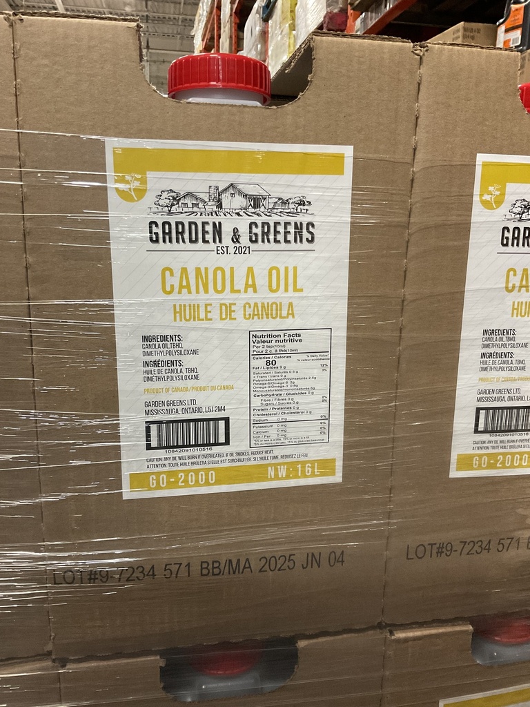 G0-2000, Box Canola Oil (16L) Garden & Greens