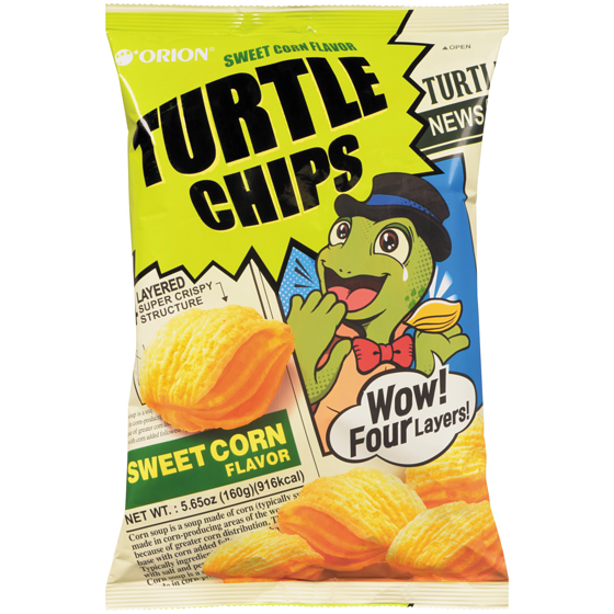Sweet Corn Flavor Turtle Chips (12x80g) Orion