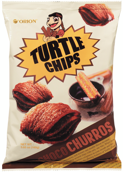 Choco Churros Flavor Turtle Chips (14x160 g) Orion