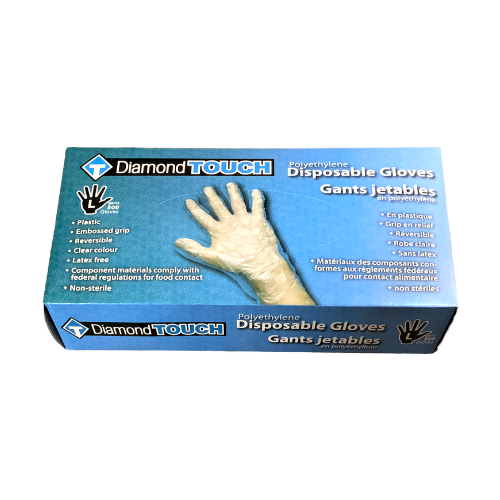 (L) Polyethylene Gloves (500 PC) Diamond Touch
