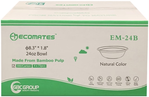 [*89440+1382@1] EM-24B, Paper Soup Containers (300 PC) Ecomates
