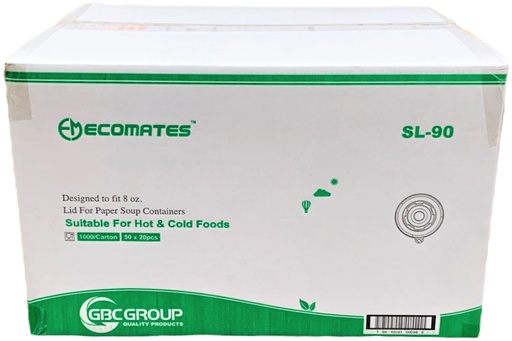 [*89436] SL-90, Lids for Paper Soup Containers (1000 PC) Ecomates