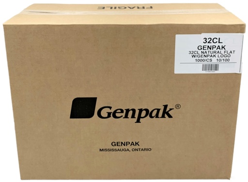[*89408+1436@1] 32CL, Natural Flat Lids for 32CD (1000 PC) Genpak