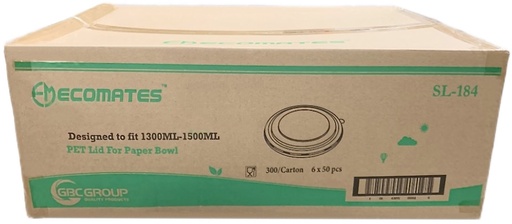 [*89316] SL-184, Lids for Paper Bowls (300 PC) Ecomates