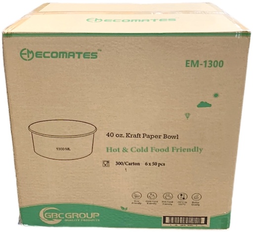 [*89308+2151] EM-1300, Kraft Paper Bowls (300 PC) Ecomates