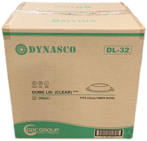 [*89304+2176] DL-32, Clear Dome Lids (300 PC) Dynasco