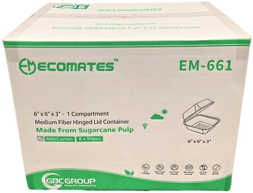 [*89220] EM-661, Medium Fiber Containers (400 PC) Ecomates