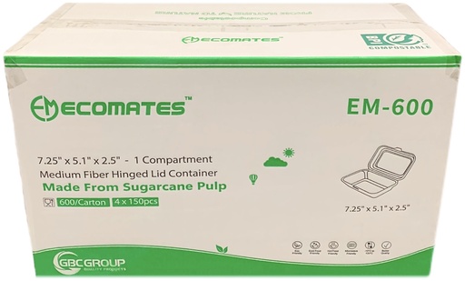 [*89219] EM-600, Medium Fiber Containers (600 PC) Ecomates