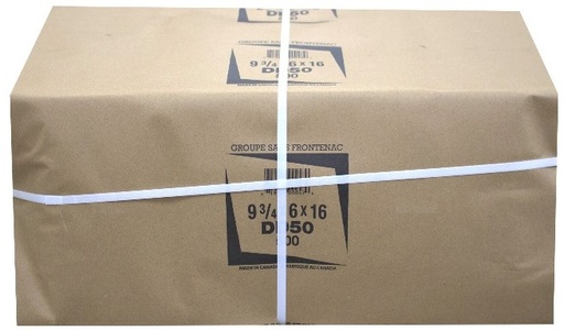 [*89107] 9.75x6x16 DD50 Brown Bags (500 PC) Groupe Sacs Frontenac