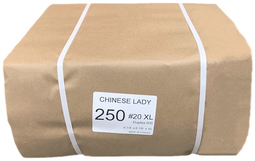 [*89102] No.20, XL Chinese Lady Duplex Brown Bags (250 PC) Groupe Sacs Frontenac
