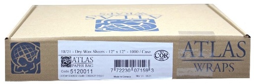[*88010] 5120011, 12x12 Dry Wax Sheets (1000 PC) Atlas Wraps