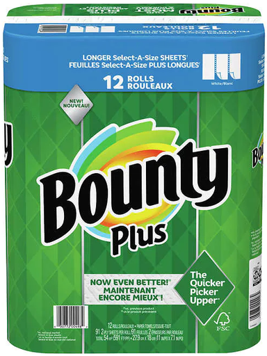 [*85317] Paper Towels (12 RL) Bounty Plus