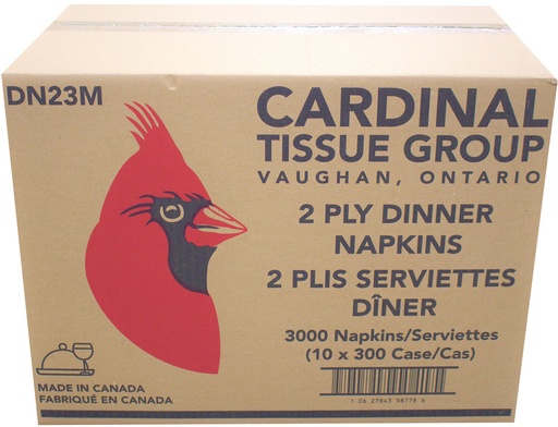 [*85108] DN23M, 2 Ply Dinner Napkins (10x300 PC) Cardinal