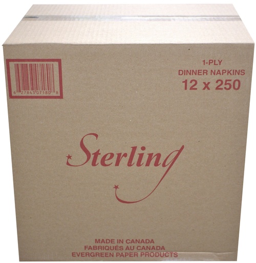 [*85105] 1 Ply Dinner Napkins (12x250 PC) Sterling