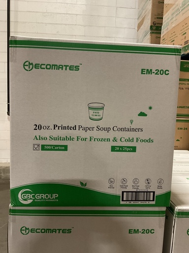[*84826+1877@2] EM-20C, 20oz Printed Paper Soup Containers (500 PC) Ecomates