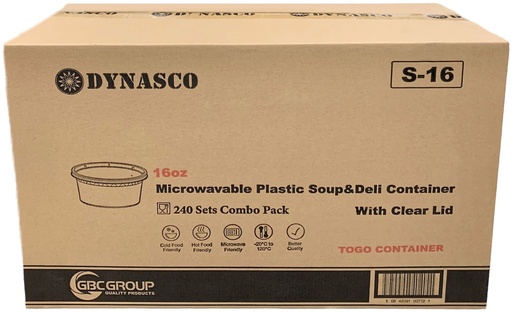 [*84819] S-16, 16oz Soup Container Combo (240 set) Dynasco