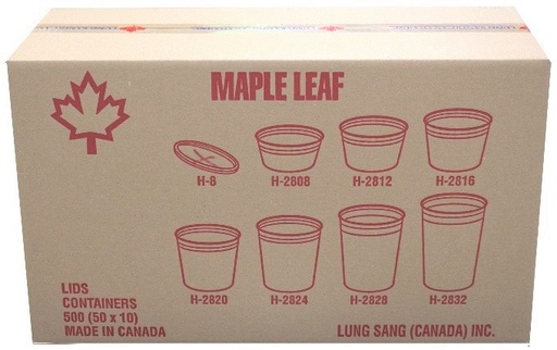 [*84814+1883] H-8, Plastic Lids (500 PC) Maple Leaf