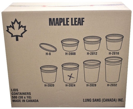 [*84812+1926] H-2824, 24oz Deli Containers (500PC) Maple Leaf