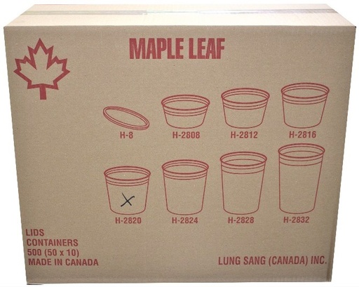 [*84811] H-2820, 20oz Deli Containers (500PC) Maple Leaf