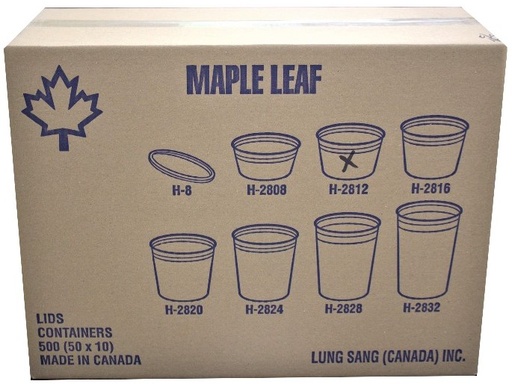 [*84809] H-2812, 12oz Deli Containers (500PC) Maple Leaf