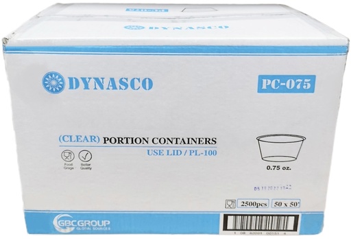 [*84709] PC-075, Clear Portion Containers (2500PC) Dynasco