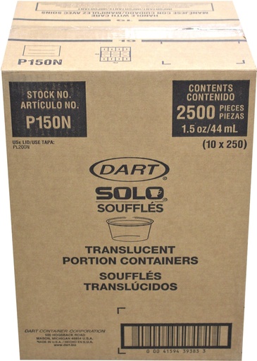 [*84705] P150N, Translucent Portion Containers (2500 PC) Dart