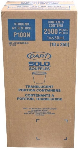 [*84704] P100N, Translucent Portion Containers (2500 PC) Dart