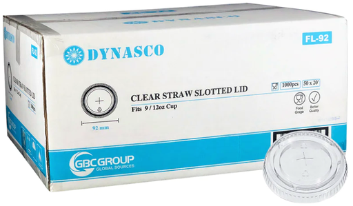 [*84609] FL-92, Clear Straw Slotted Lids (1000PC) Dynasco