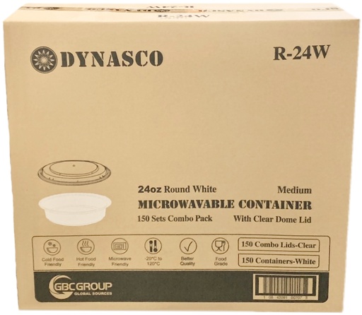 [*84528+R24W] R-24W, 24oz White Round Combo (150 SET) Dynasco