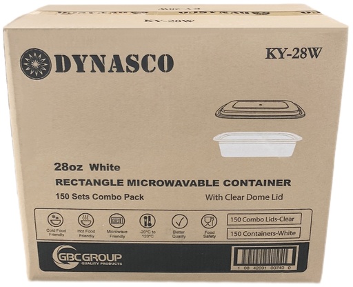 [*84515+KY28W] KY-28W, 28oz White Rectangular Combo (150 SET) Dynasco