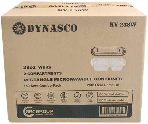 [*84512] KY-238W, 2 Compartment Rectangular Combo (150SET) Dynasco
