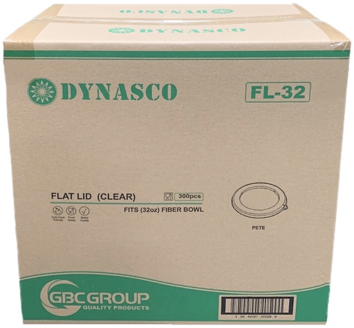 [*84404] FL-32, Clear Flat Lids (300 PC) Dynasco