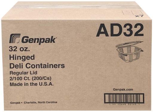 [*84402] AD32, Clear Containers (200 pc) Genpak