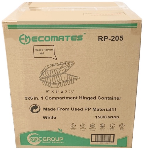 [*84309] RP-205, 9x6 Rectangular Containers (150 PC) Ecomates