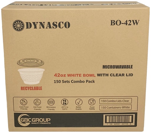 [*84209+BO42W] BO-42W, White Bowl Combo (150 SET) Dynasco