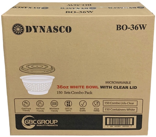 [*84207] BO-36W, White Bowl Combo (150 SET) Dynasco