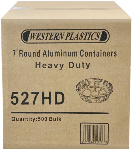 [*82034+1601@3] 527HD, 7” Round Foil Containers (500 PC) Western Plastics