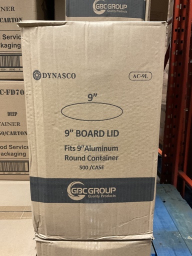 [*82044+1605@1] AC-9L, Paper Lids for 9” Aluminium (500 pc) Dynasco