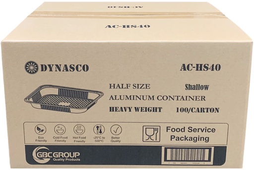 [*82030] AC-HS40, Half Size Shallow Aluminium Containers (100 pc) Dynasco