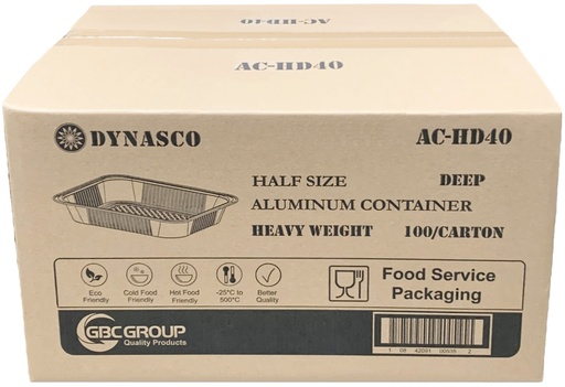 [*82028+1695@3] AC-HD60, Half Deep Aluminium Containers (100 PC) Dynasco